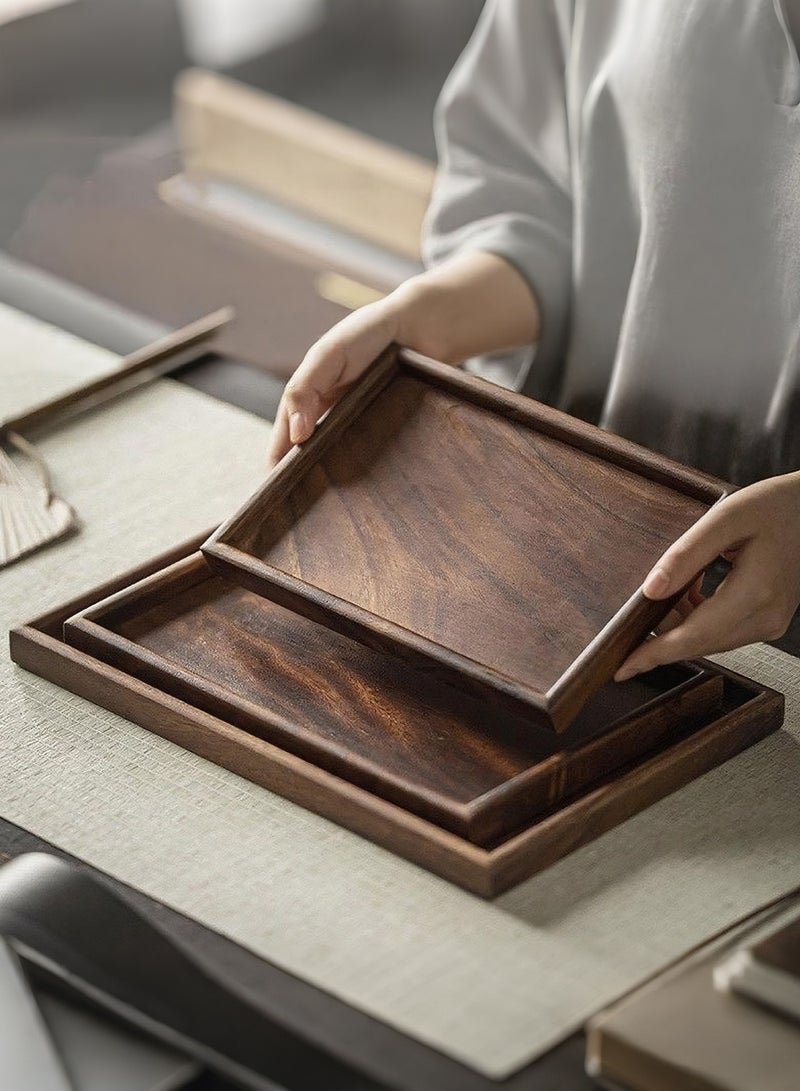 3 أجهزة كمبيوتر شخصية مستطيل خدمة علبة طاولة القهوة، الشاي، الأغذية، الخادم - طاولة المقابل، المطبخ، الغرور خدمة علبة، المجوهرات درج منظم عرض البني القديم - Image 1