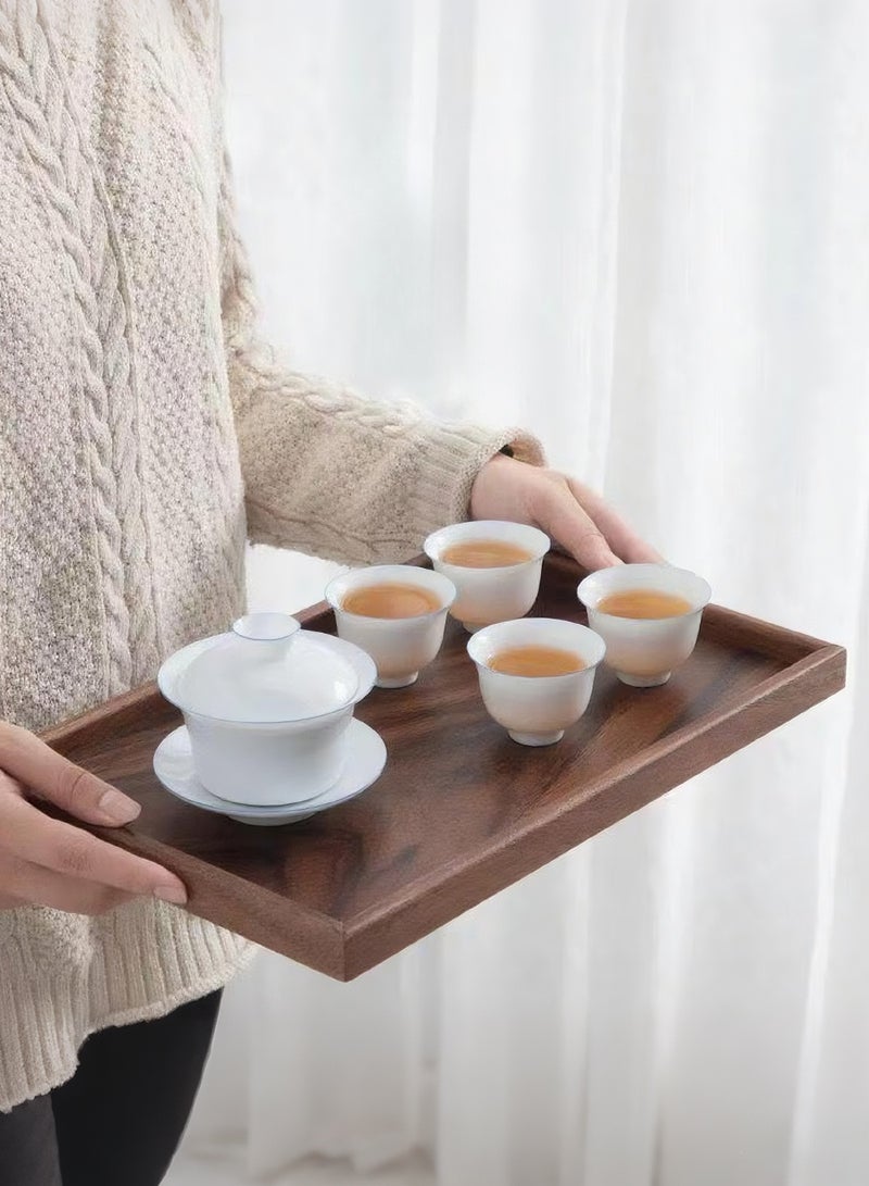 3 أجهزة كمبيوتر شخصية مستطيل خدمة علبة طاولة القهوة، الشاي، الأغذية، الخادم - طاولة المقابل، المطبخ، الغرور خدمة علبة، المجوهرات درج منظم عرض البني القديم - Image 4