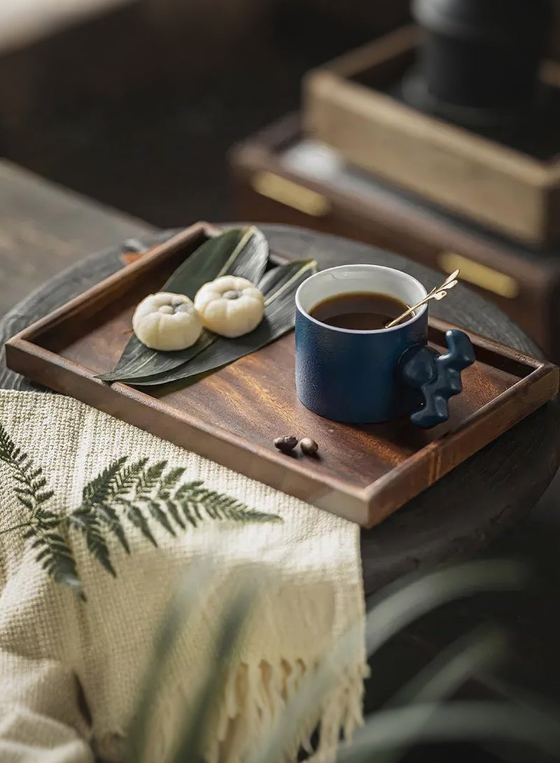 3 pcs Rectangle Serving Tray for Coffee Table, Tea, Food, Butler - Countertop, Kitchen, Vanity Serve Tray,Jewelry Drawer Organizer Showcase Antique Brown - Image 4