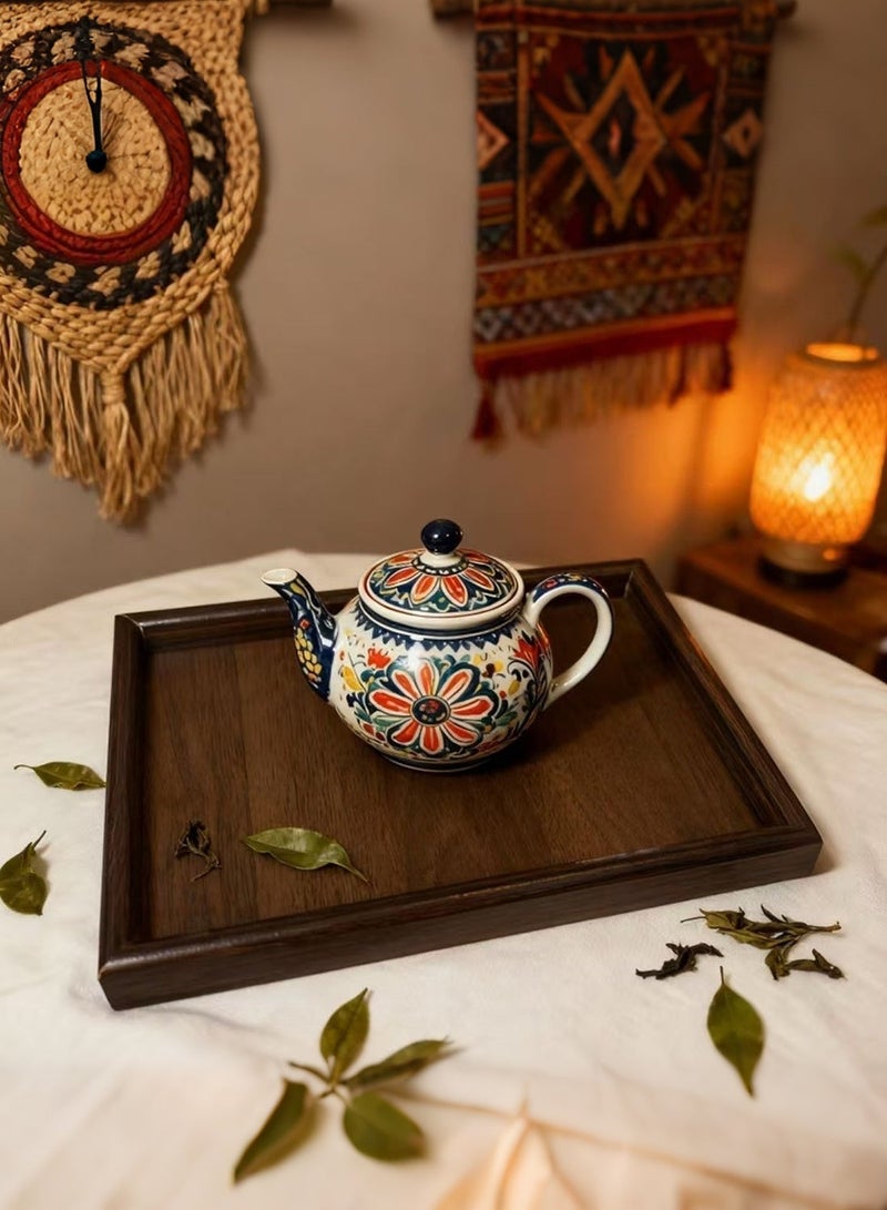 3 pcs Rectangle Serving Tray for Coffee Table, Tea, Food, Butler - Countertop, Kitchen, Vanity Serve Tray,Jewelry Drawer Organizer Showcase Antique Brown - Image 3