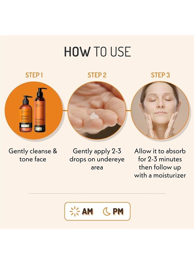 Eve Hansen Vitamin C Eye Gel - Under Eye Cream for Dark Circles and Puffiness - Anti-Aging Eye Repair Cream with Hyaluronic Acid - Under Eye Treatment for All Skin Types - Eye Brightening Cream - 1 oz - Image 3