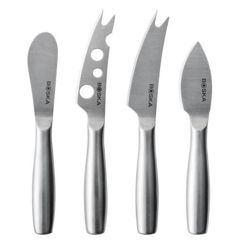 BOSKA Stainless Steel Cheese 4 Knife Set - Mini Copenhagen Knives For All Types of Cheese - Silver Non-Stick - Dishwasher Safe - For Kitchen Cooking - Image 1