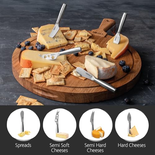 BOSKA Stainless Steel Cheese 4 Knife Set - Mini Copenhagen Knives For All Types of Cheese - Silver Non-Stick - Dishwasher Safe - For Kitchen Cooking - Image 3