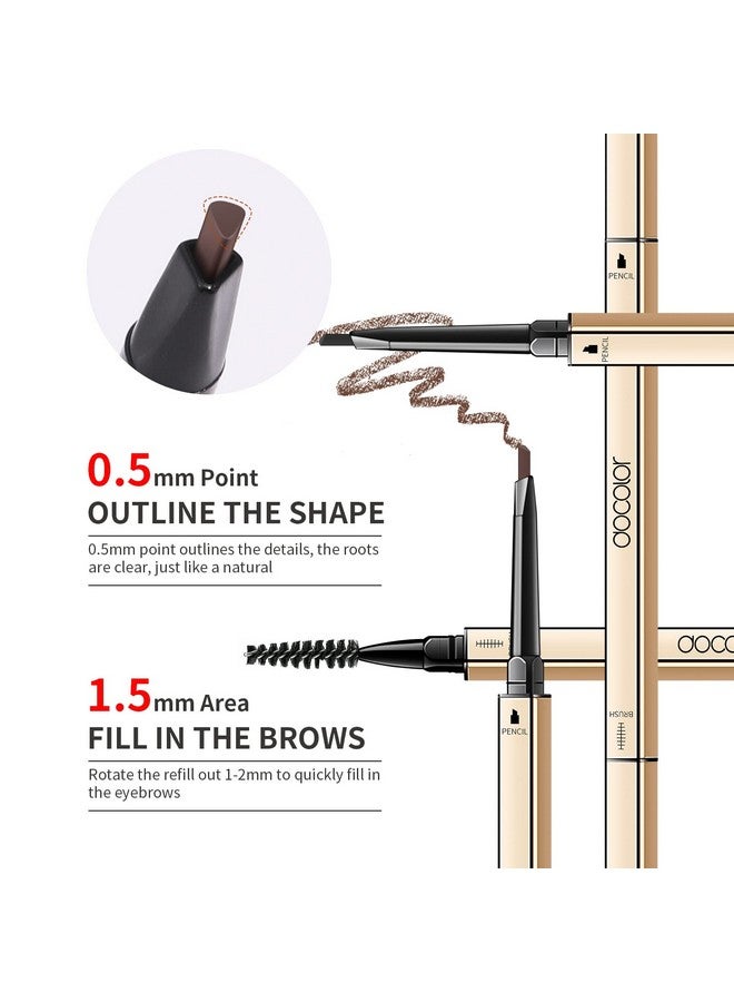 docolor Makeup Micro Brow Pencil Eyebrow Definer Pencil Ultra Fine Mechanical Pencil Soft Brown And Black2 Count - Image 4