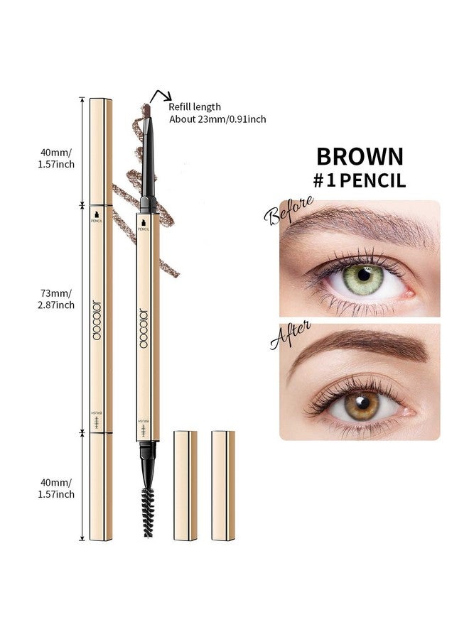 docolor Makeup Micro Brow Pencil Eyebrow Definer Pencil Ultra Fine Mechanical Pencil Soft Brown And Black2 Count - Image 5