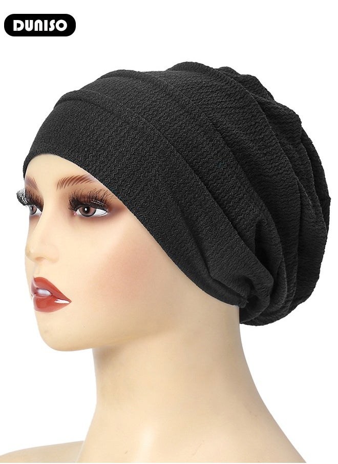 DUNISO Women Under Scarf Hijab Cap Beanie Hat Headband Islamic Hijab Hat Turban Muslim Inner Hijab Scarf Bottom Cap Soft Knit Cap Tube Cap for Women Girls  - Image 5