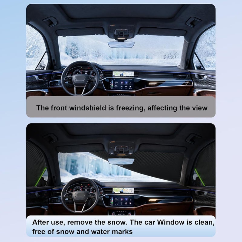 Windshield Snow Cover - All-Weather Heavy Duty Waterproof Auto Sunshade, Winter Protective Blanket, Material | Vehicles, Cars, SUVs, Trucks, Pickup, Automotive Ice Shield, Cold Weather Protect - Image 4