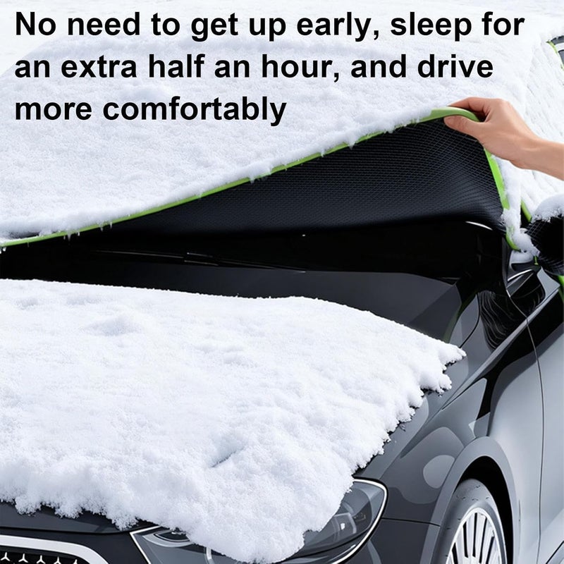 Windshield Snow Cover - All-Weather Heavy Duty Waterproof Auto Sunshade, Winter Protective Blanket, Material | Vehicles, Cars, SUVs, Trucks, Pickup, Automotive Ice Shield, Cold Weather Protect - Image 2