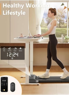 RUIYADA Walking Pad Treadmill Desk Treadmill for Home Office with 242lb Capacity 2 in 1 Portable Treadmill for Walking and Jogging Remote Control in LED Display Black  - Image 5