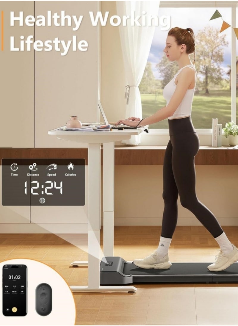 RUIYADA - Walking Pad Treadmill Desk Treadmill for Home Office with 242lb Capacity 2 in 1 Portable Treadmill for Walking and Jogging Remote Control in LED Display Black - Image 1