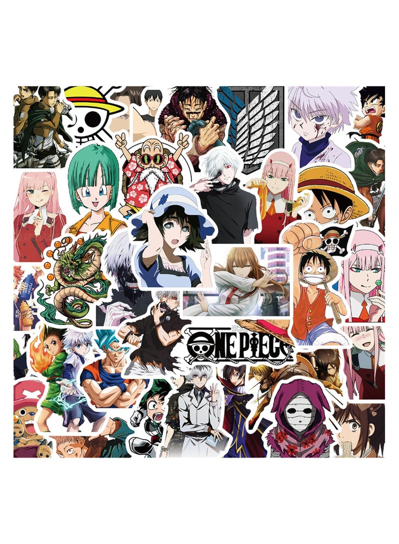 SYOSI Classic Anime Stickers, Cartoon Waterproof Vinyl Decals for Kids Teens Girls Boys, Mixed Anime Stickers for Water Bottle Laptop Guitar Car Luggage Skateboard, 50Pcs - Image 1