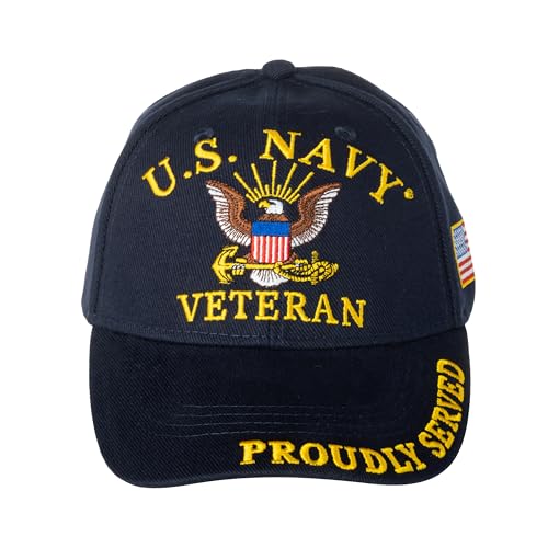 Eagle Emblems, Inc. United States Navy Veteran Proudly Served Blue Hat Cap USN - Image 5