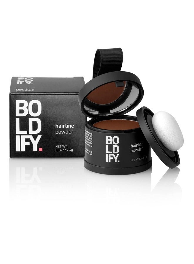 Boldify Hairline Root Touchup Powder For Instant Coverage – Conceals Thinning Edges And Gray Roots, Sweat And Rain Resistant, Dermatologist-Approved Scalp Safe Formula, Medium Brown (4G) - Image 1
