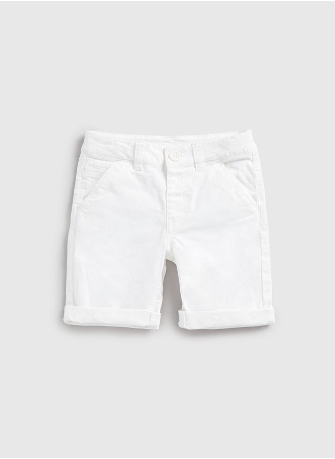 mothercare White Chino Shorts  - Image 1