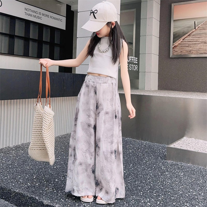 Girls' Pants Summer Thin Children'S Summer Wide Leg Pants For Big Boys And Girls Cool Ice Silk Anti-Mosquito Pants - Image 3