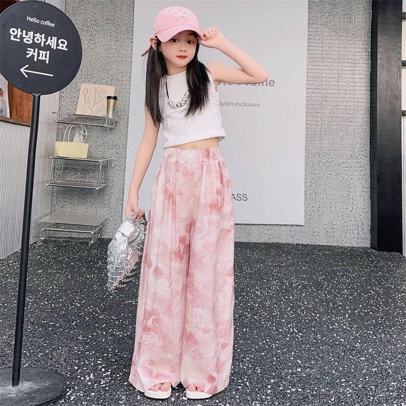 Girls' Pants Summer Thin Children'S Summer Wide Leg Pants For Big Boys And Girls Cool Ice Silk Anti-Mosquito Pants - Image 2