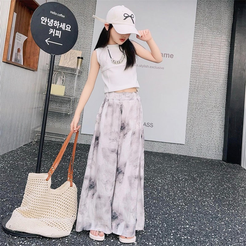 Girls' Pants Summer Thin Children'S Summer Wide Leg Pants For Big Boys And Girls Cool Ice Silk Anti-Mosquito Pants - Image 5