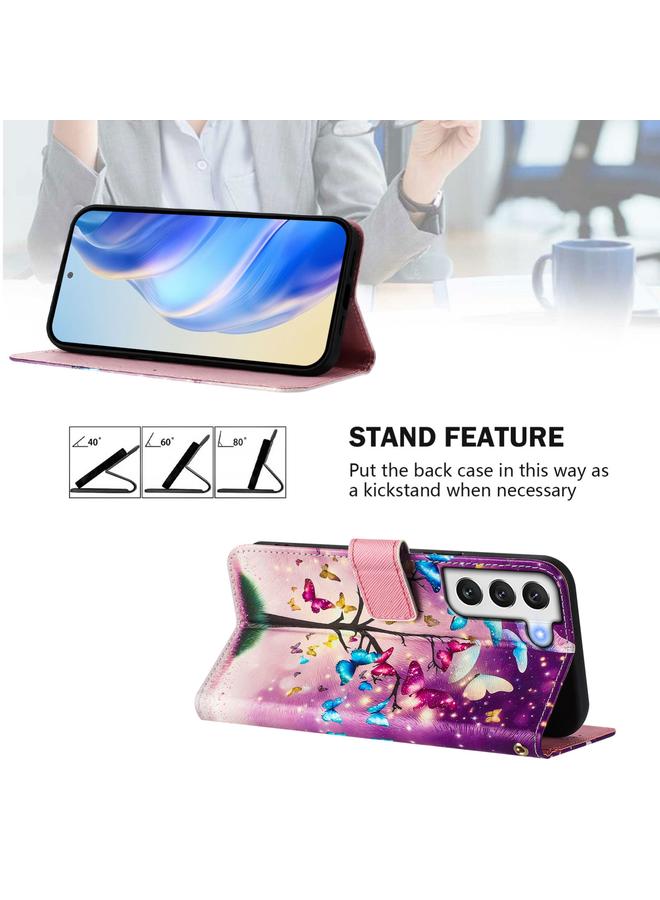 اس-توب جراب لهاتف Samsung Galaxy S21 FE 5G، جراب هاتف جلدي بنمط رسم ملون فني - Image 3