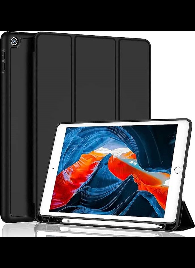 TPU Leather Case for iPad 9/8/7 Generation (10.2in, Black)