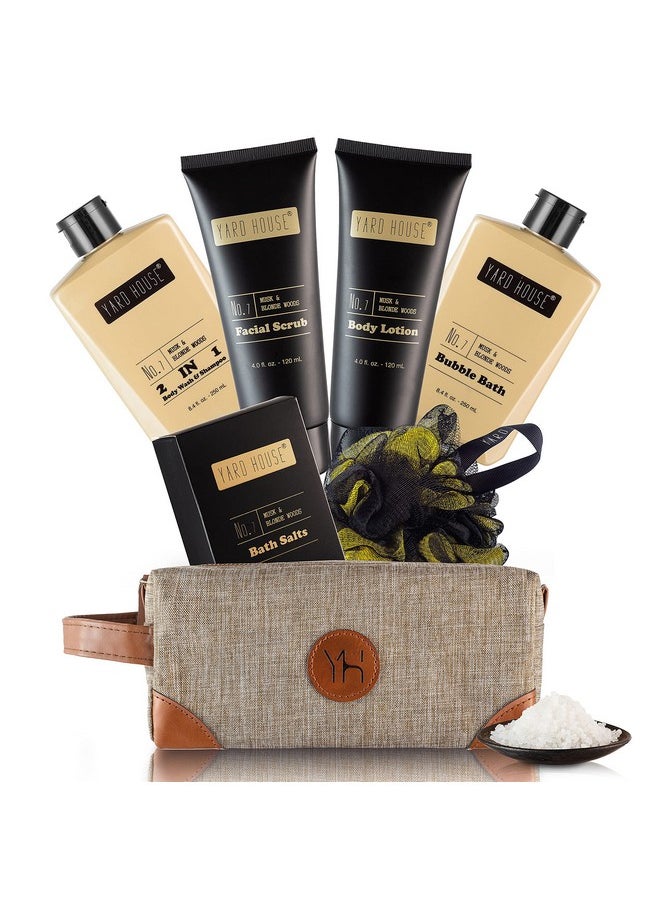 Yard House - Yard House Mens Bath and Body Gift Set - Musk and Blonde Woods - Luxury Christmas, Birthday, Fathers Day Gifts From Daughter, Wife, Son For Dad, Husband - Relaxing Spa Kit for Him in Toiletry Bag - Image 1
