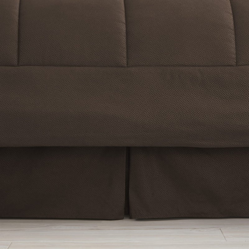 Sweet Home Collection Queen Comforter Set 8 Piece Bed in a Bag with Bed Skirt, Fitted Sheet, Flat Sheet, 2 Pillowcases, 2 Pillow Shams, Queen, Greek Key Chocolate - Image 3