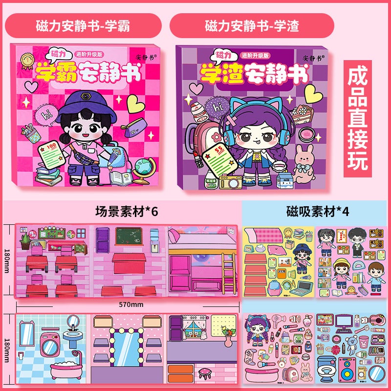 New School Bully School Slag Magnetic Quiet Book School Magnetic Paste Strong Magnetic Paste Creative Toys Girl Gift Diy - Image 1