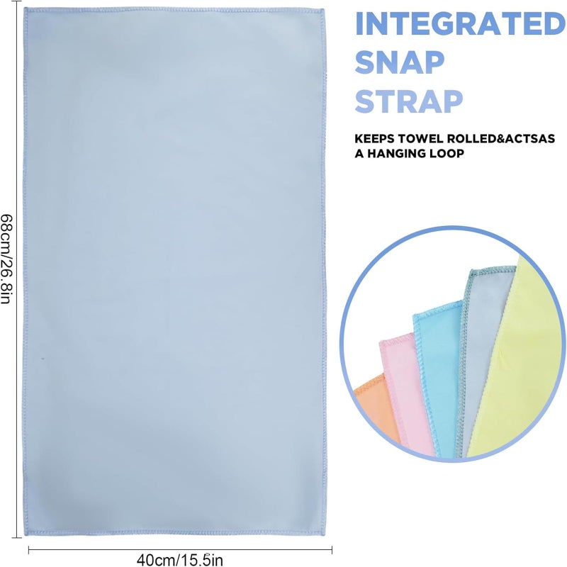 Vnoss Microfiber Gym Towels - Quick Dry, Highly Absorbing, Odor-Free, for Women & Men - Gym Towel for Hot Yoga, Tennis, Working Out, Camping, Set of 5 Pastel (Pastel Colors, 5Pack - 16 * 27Inch) - Image 2