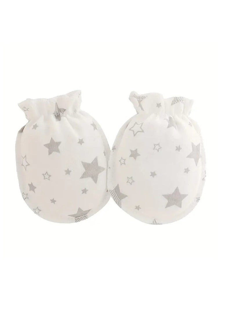 MARHABABY 4 Pairs Neonatal Scratch Resistant Face Cute Cartoon Animal And Star Pattern Comfortable And Breathable Gloves, Suitable For Boys And Girls  - Image 3