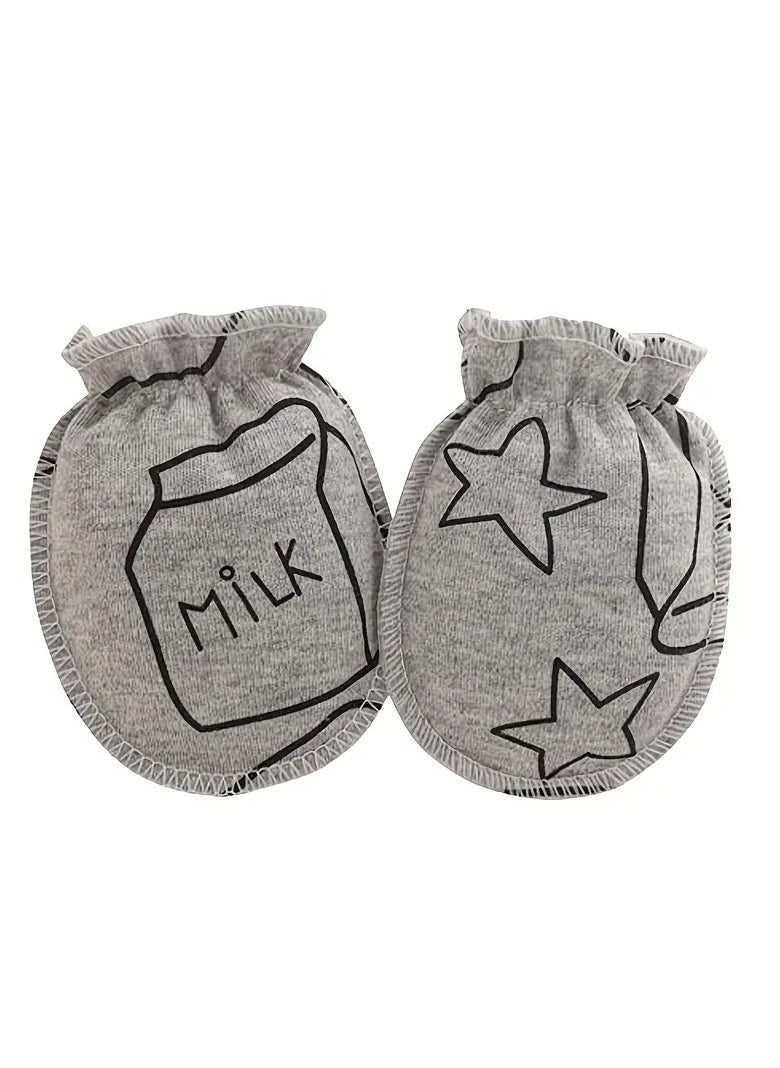 MARHABABY 4 Pairs Neonatal Scratch Resistant Face Cute Cartoon Animal And Star Pattern Comfortable And Breathable Gloves, Suitable For Boys And Girls  - Image 4