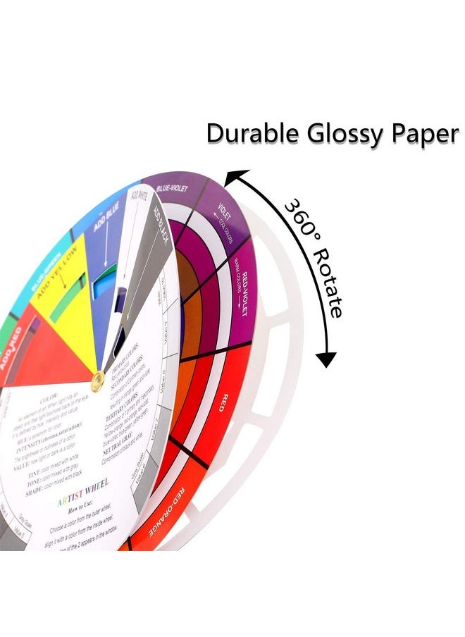 deziine deziine?2 Pieces Big and Small Color WheelChart Paint Mixing Learning Guide Art Class Teaching Tool Color Wheels for Makeup Blending Board Chart  - Image 5