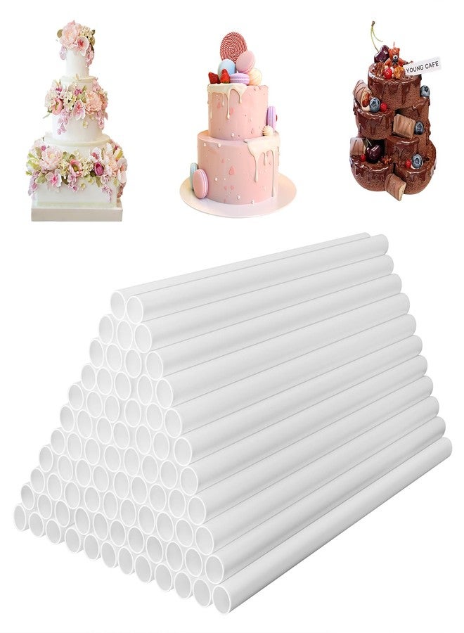 IHDYPPEW 100 Pcs 12 inch Length White Plastic Cake Dowel Rods, Superior Tiered Cake Supports, 0.4 Inch Diameter, Cake Dowels Rods for Tiered Cakes Construction and Stacking - Image 1