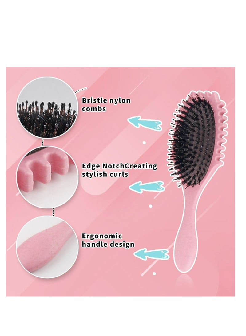 Excefore Curl Defining Brush Set, 2 Pcs Bounce Curly Hair Brush for Reduce Hair Pulling and Curl Separation, Detangling Shaping, Defining Curls for Women, Ideal for Wet, Dry Hair, Kids, Women, Men, Blue, Beige - Image 4