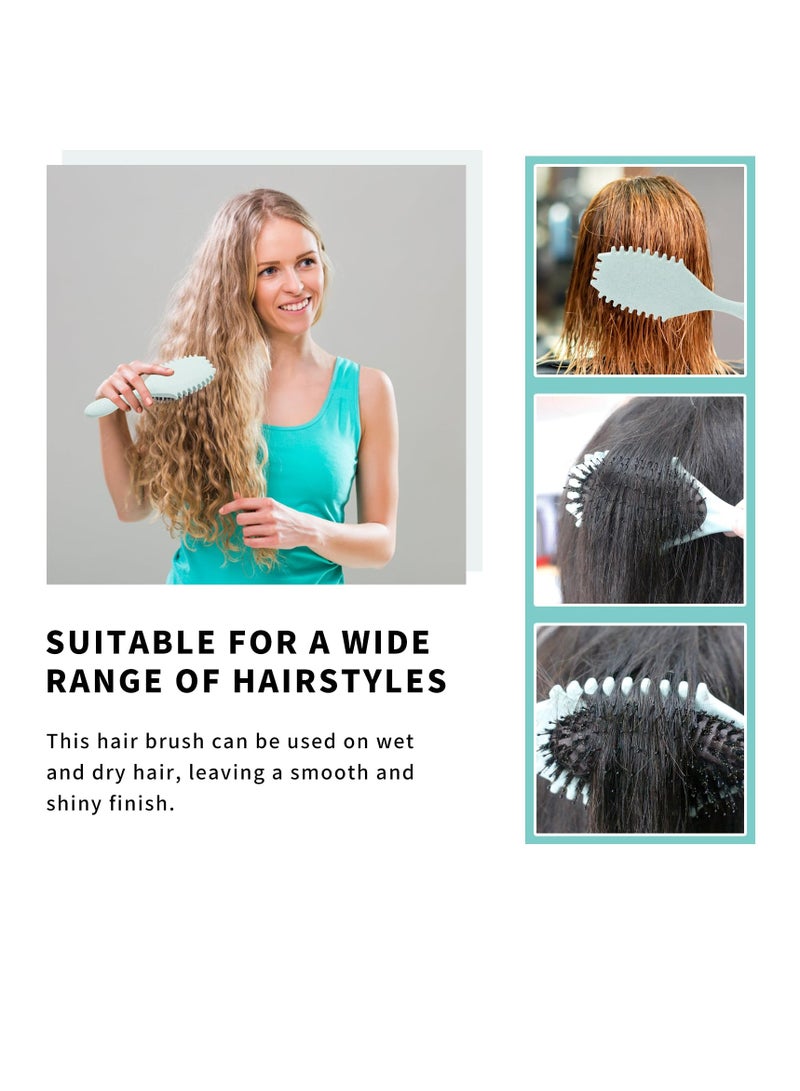 Excefore Curl Defining Brush Set, 2 Pcs Bounce Curly Hair Brush for Reduce Hair Pulling and Curl Separation, Detangling Shaping, Defining Curls for Women, Ideal for Wet, Dry Hair, Kids, Women, Men, Blue, Beige - Image 2