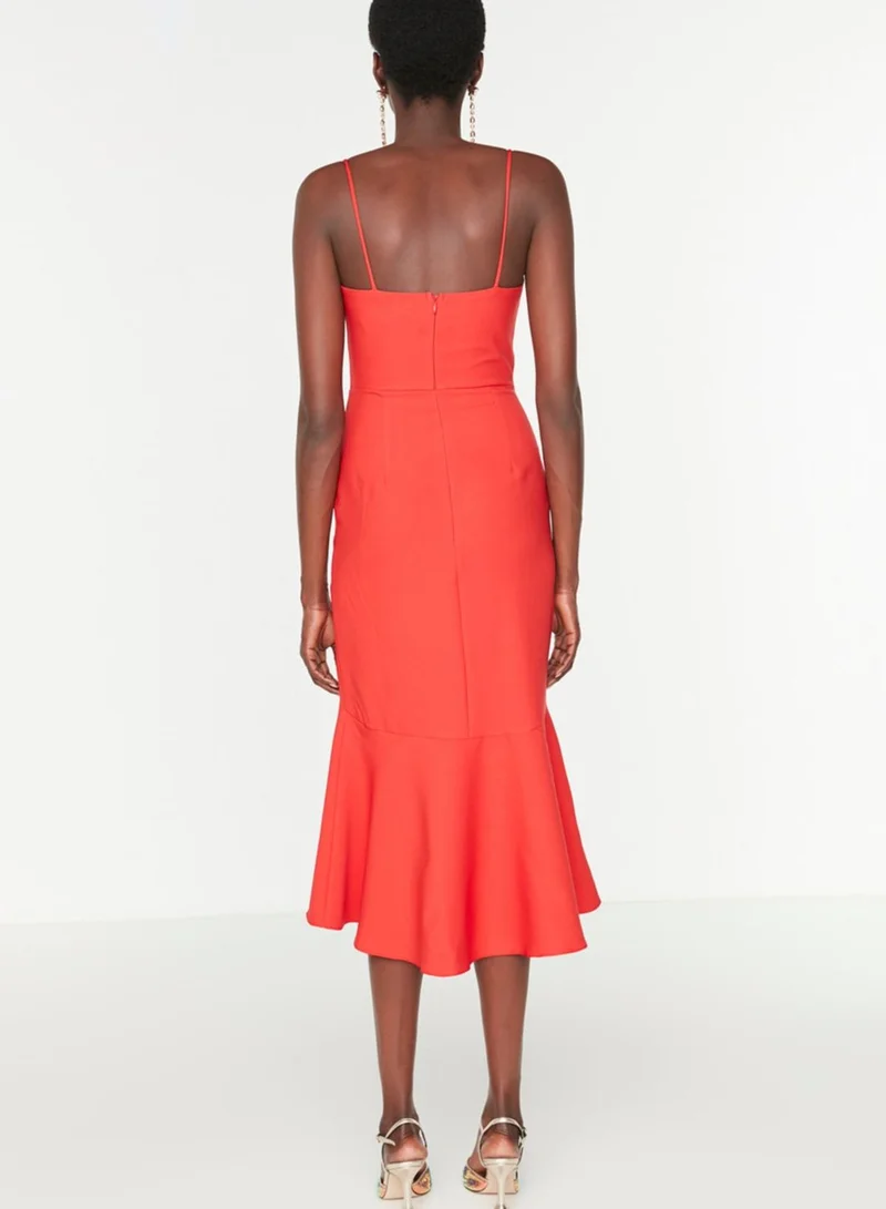 trendyol High Low Ruffle Hem Dress