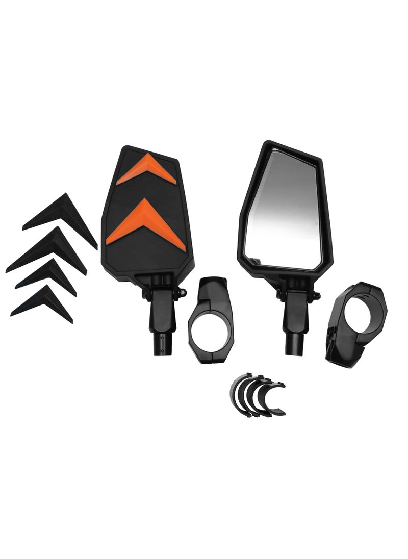 Generic - Pair of ATV Side Rear View Mirrors, Black Frame - Image 1