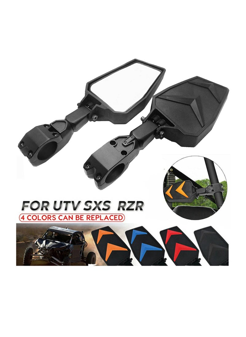 Generic - Pair of ATV Side Rear View Mirrors, Black Frame - Image 1