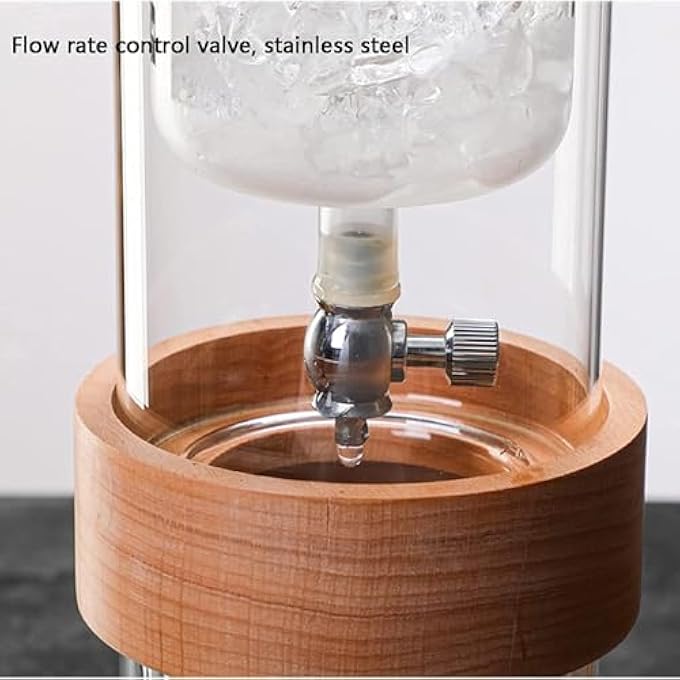 jaffiust Ice Drip Coffee Maker Cold Brew Coffee Machine With Adjustable Rate Dripper Stainless Steel Filter Drip Type Cold Extraction Coffee Machine For Home Office Clear - Image 5