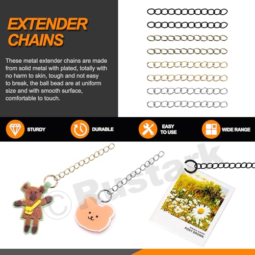 Rustark 321Pcs 4 Colors Key Chain Rings Set with Hook Pliers Include Jump Rings Lobster Claw Clasps Keychain Hooks with Key Ring for Necklace Bracelet Crafts Jewelry Making - Image 3