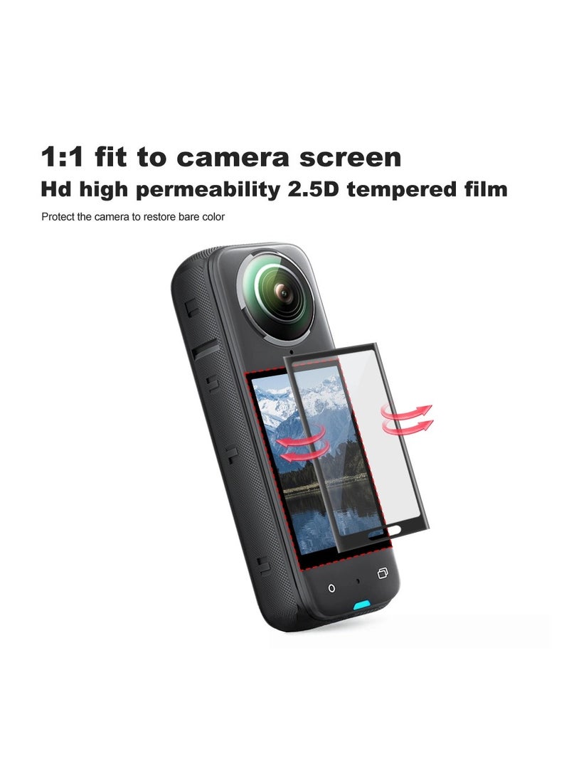 General For Insta360 X5 Accessory Kit: Waterproof and Wear-resistant Storage Bag + Anti-skid Silicone Case + High Transparency PC Lens Protector + 2 Anti-Scratch Tempered Film  - Image 3