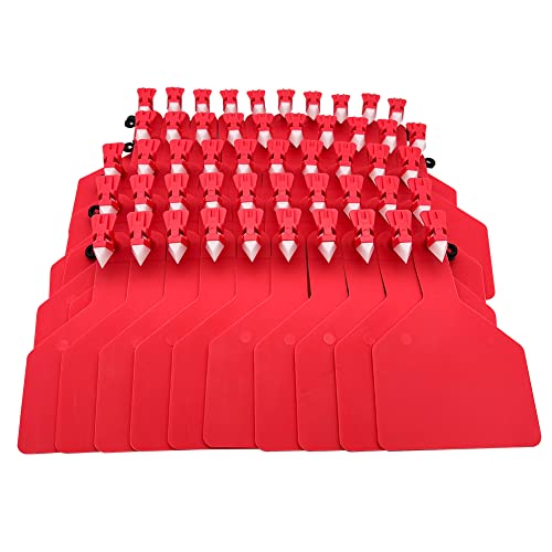 APlayfulBee,50Pcs Z Tags One-Piece Cattle Ear Tags TPU Blank Livestock Animal Identification for Cattle,Sheep Goat,Pig,Large Size(Red)(syh524) - Image 1
