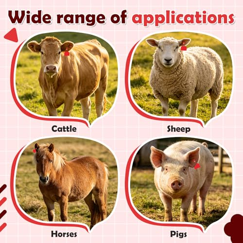 APlayfulBee,50Pcs Z Tags One-Piece Cattle Ear Tags TPU Blank Livestock Animal Identification for Cattle,Sheep Goat,Pig,Large Size(Red)(syh524) - Image 5