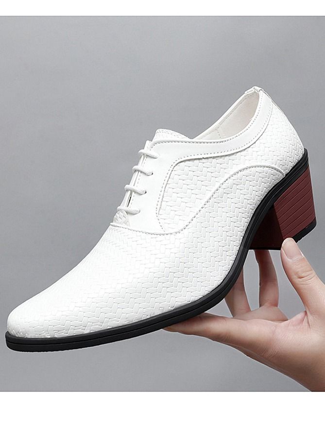 Men High Heel Shoes White