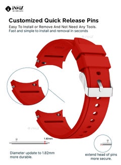 INEIX Silicone Replacement Strap For Samsung Galaxy Watch 42 mm Red  - Image 4