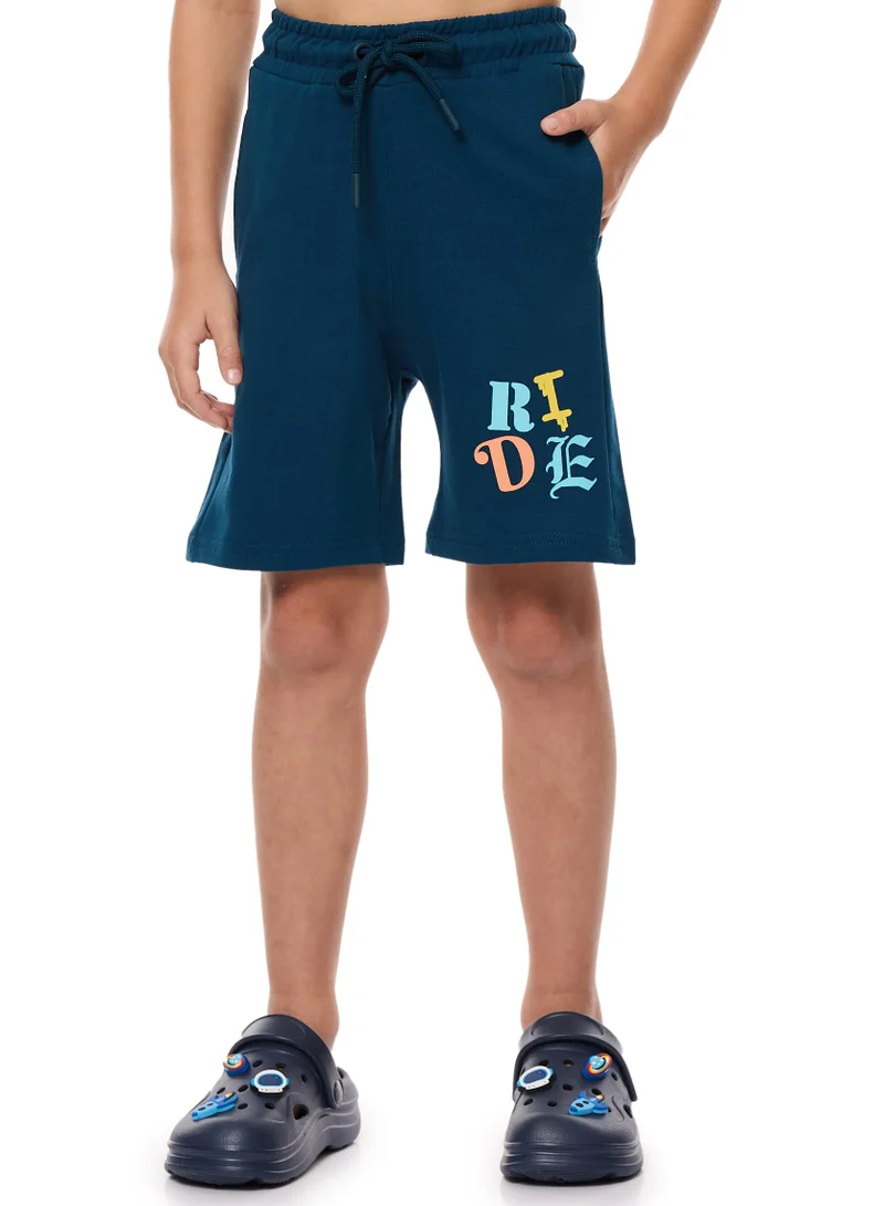 victor and jane Victor and Jane Skateboard Set T-Shirt & Pull-On Shorts - Blue
