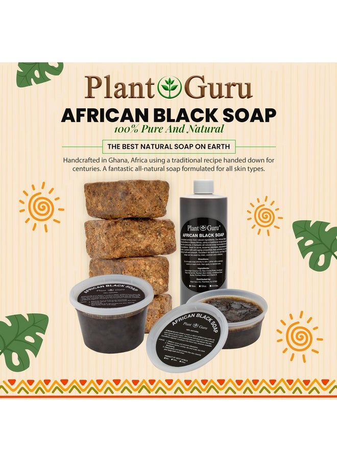 Plant Guru - Raw African Black Soap Paste 2 Lbs / 32 Oz Bulk 100% Natural From Ghana Acne Treatment, Aids Against Eczema & Psoriasis, Dry Skin, Scar Removal, Pimples And Blackhead, Face & Body Wash - Image 1