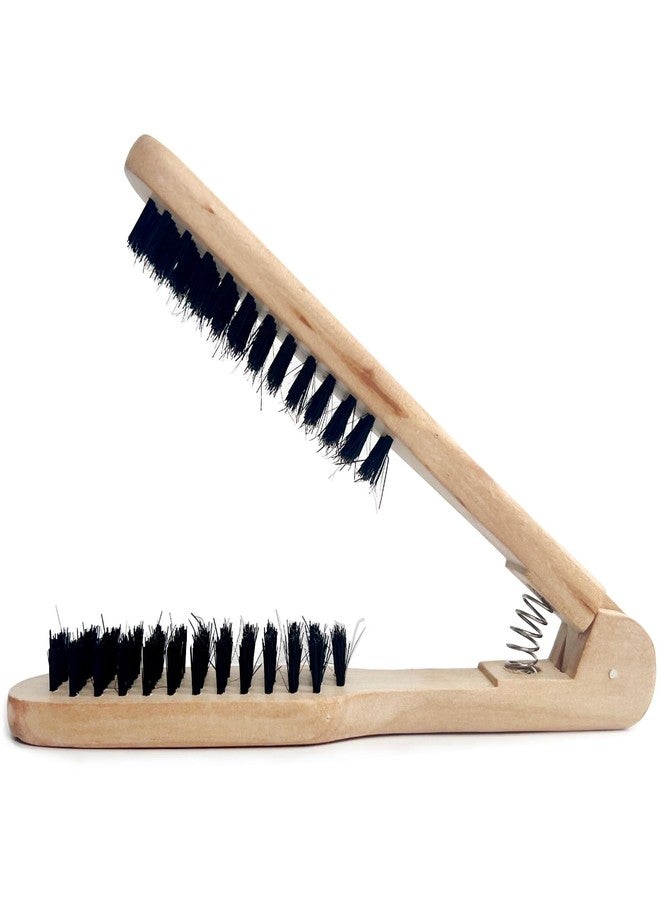 Jaasuee Professional Hair Straightening Comb, Double Brush Wooden Salon Hairdressing Anti-static Tool, Brown - Image 1