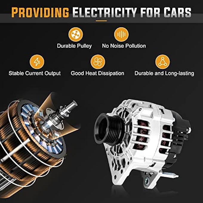 ILONPA Alternator Replacement Compatible with 1999 2000 2001 2002 2003 2004 2005 Volkswagen Beetle Jetta, 1999 2000 2001 2002 2003 2004 2005 20006 Volkswagen Golf Replace ABO0193, MG556, 111989, 113887 - Image 5