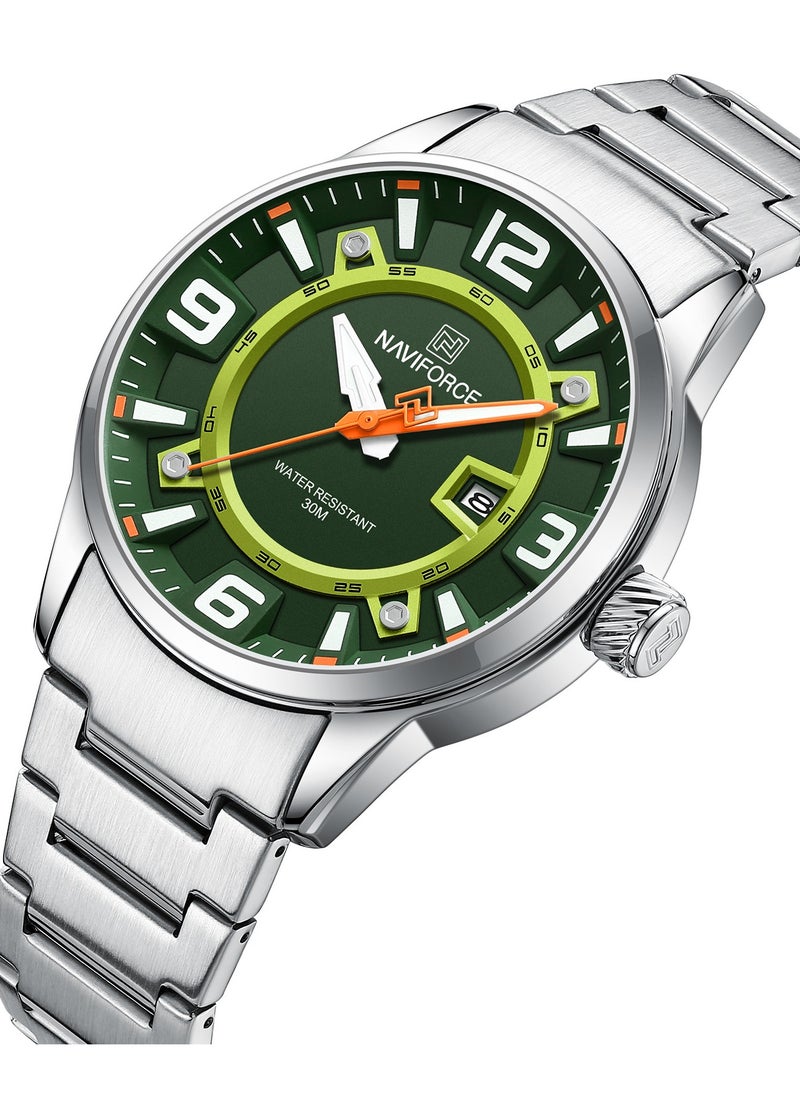 NAVIFORCE Stainless Steel Analog Quartz Wrist Watch For Men with Date NF8044 S/GN/S  - Image 2