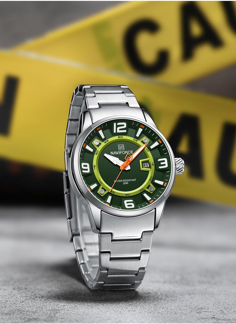 NAVIFORCE Stainless Steel Analog Quartz Wrist Watch For Men with Date NF8044 S/GN/S  - Image 3