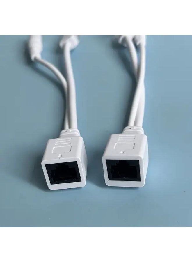 3 Pairs Passive POE Adapter Cable Splitter Injector DC12V Black For Cameras - Image 5